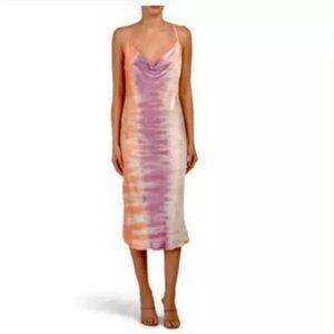 Young Fabulous & Broke Tie Dye Satin Slip Dress SZ M